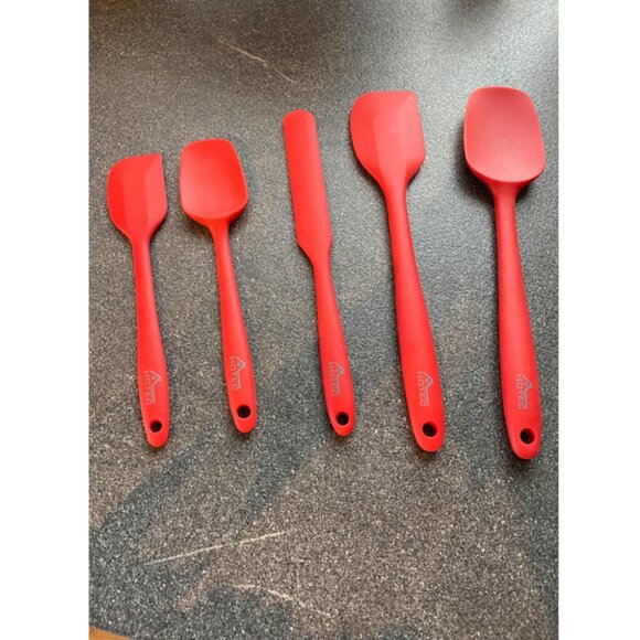 HOTEC Food Grade Silicone Rubber Spatula Set for Baking Heat Resistant Non Stick - Picture 2 of 10